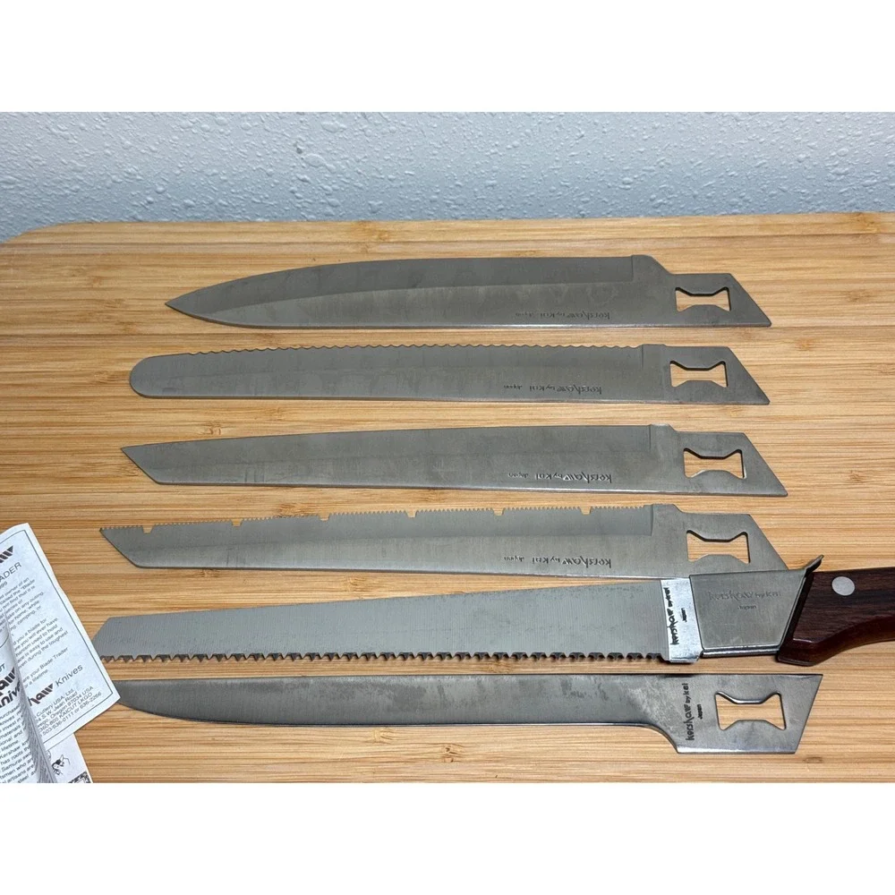 VTG Kershaw Blade Trader Knife Set Brown Rosewood 6 Interchangeable Blades